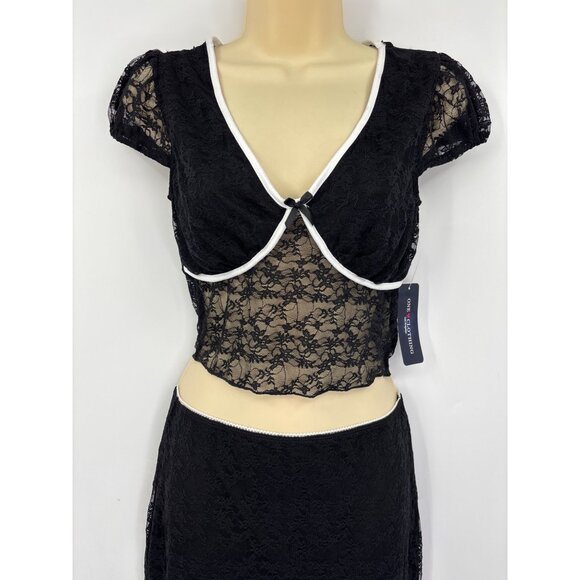 One Clothing Whimsigoth Fairy Goth Grunge Lace Two Piece Skirt & Top Medium NEW - Picture 2 of 6